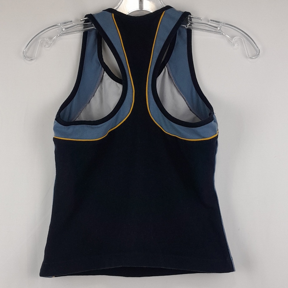 Spalding Medium Active Wear Black Blue Racerback Halter Top - Picture 3 of 7